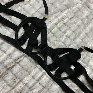 Black lingerie Victoria secret Bra with Gold Accents